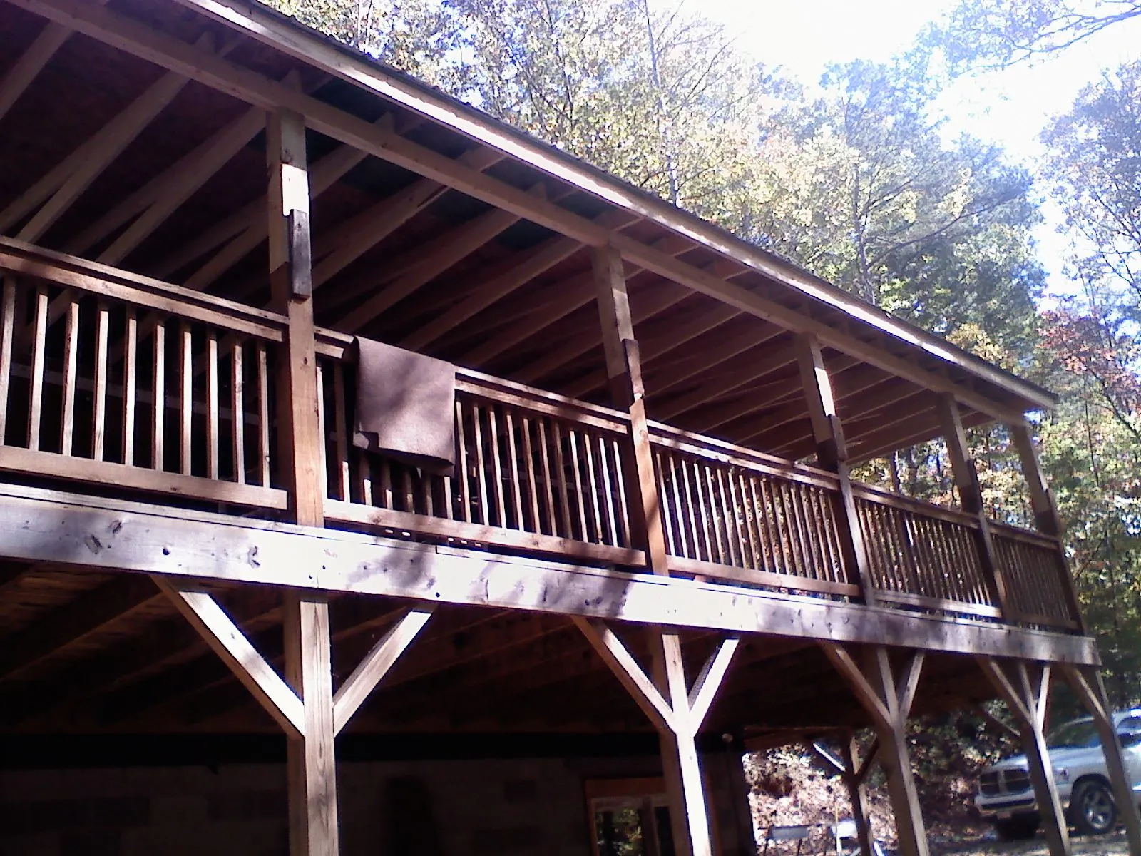 Timber framing under a new elevated porch and deck — Roof Leak Repair in Wellersburg by Roofing Brothers
